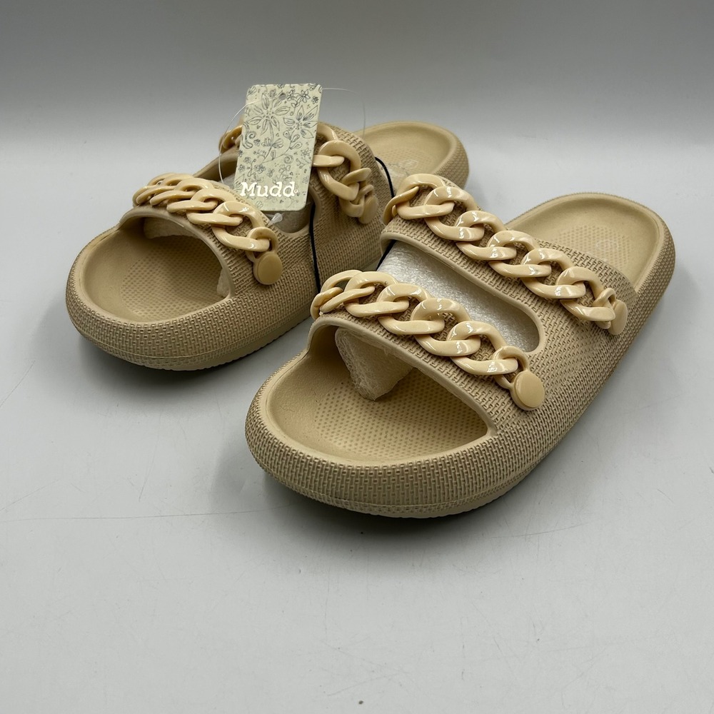 Mudd Slide Sandals Beige Womens 6 Chain Link Platform RAGE-01L New w Tags
